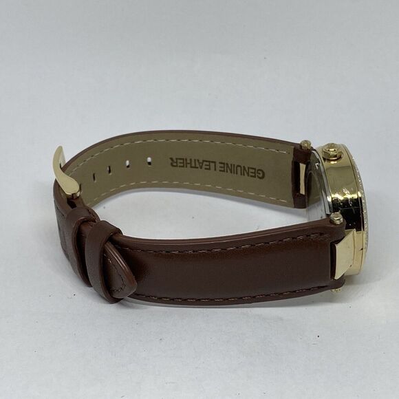 Michael Kors MK6351 Women's Brown Leather Analog Gold Dial Quartz Watch WO659 - Picture 12 of 12